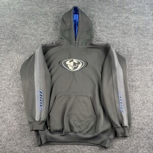 Thor Hoodie Men Extra Large Gray Blue Pullover Sweatshirt Graphic Logo Spell Out